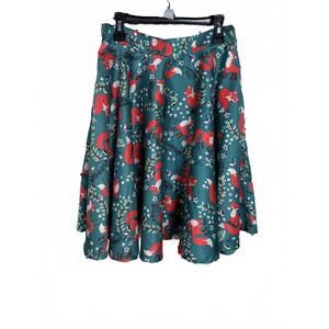 Green Skirt with Red Fox Print, size 6